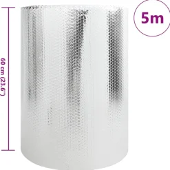 vidaXL Accesorios Para Electrodomésticos-Reflector de calor para radiador Plateado 5 x 0,6 m Polietileno