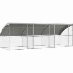 vidaXL Refugio para perros 3 pcs Plateado 6 x 2 x 2 m