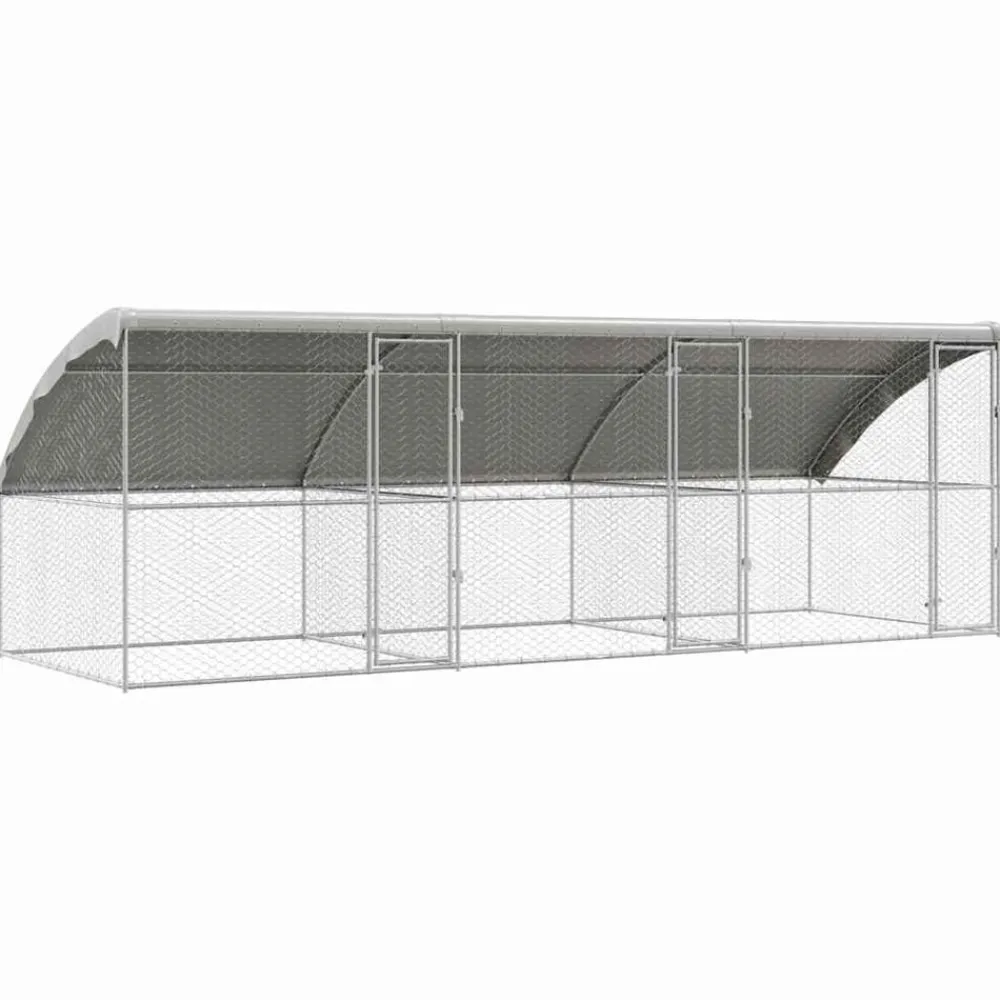vidaXL Refugio para perros 3 pcs Plateado 6 x 2 x 2 m