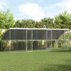 vidaXL Refugio para perros 3 pcs Plateado 6 x 2 x 2 m