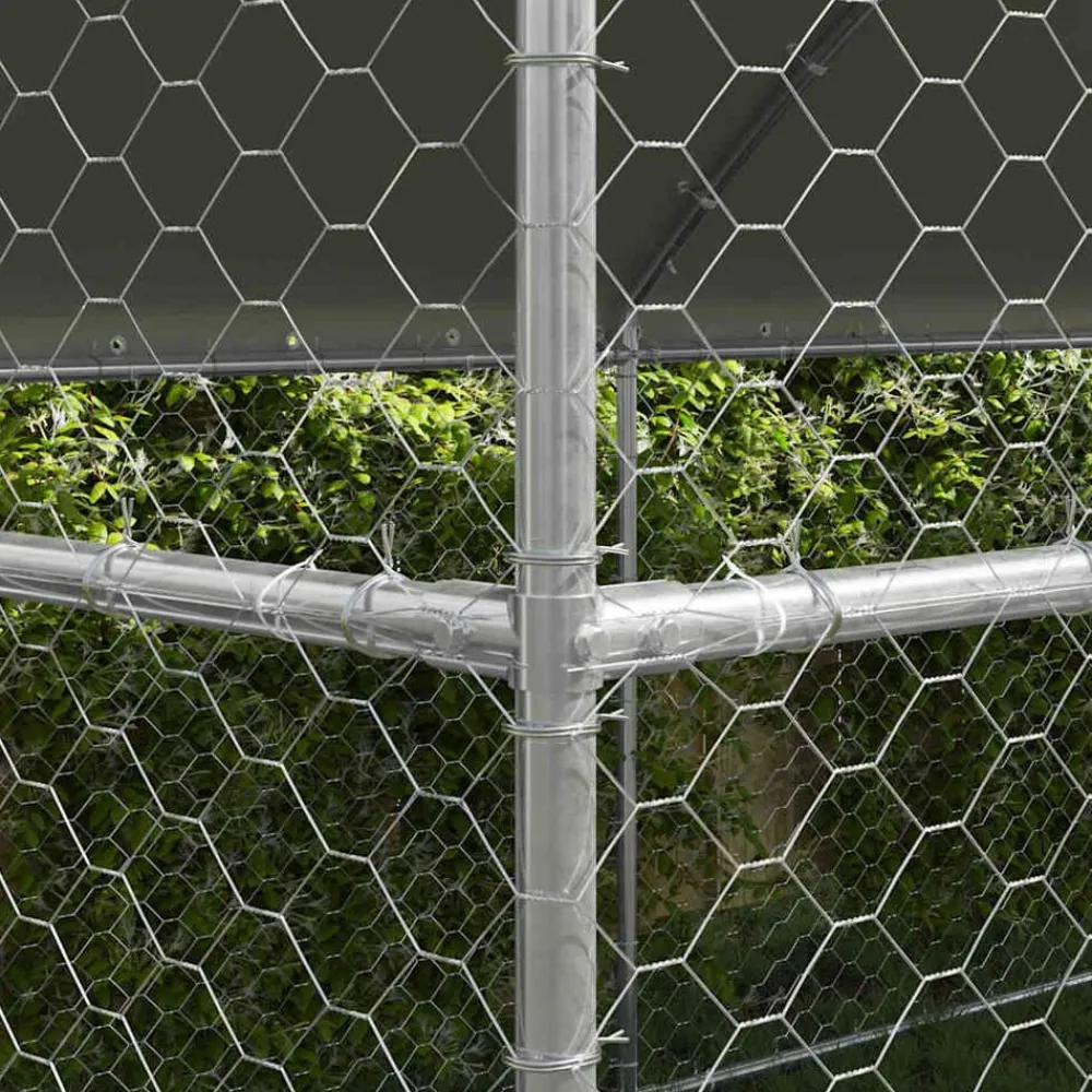vidaXL Refugio para perros 3 pcs Plateado 6 x 2 x 2 m