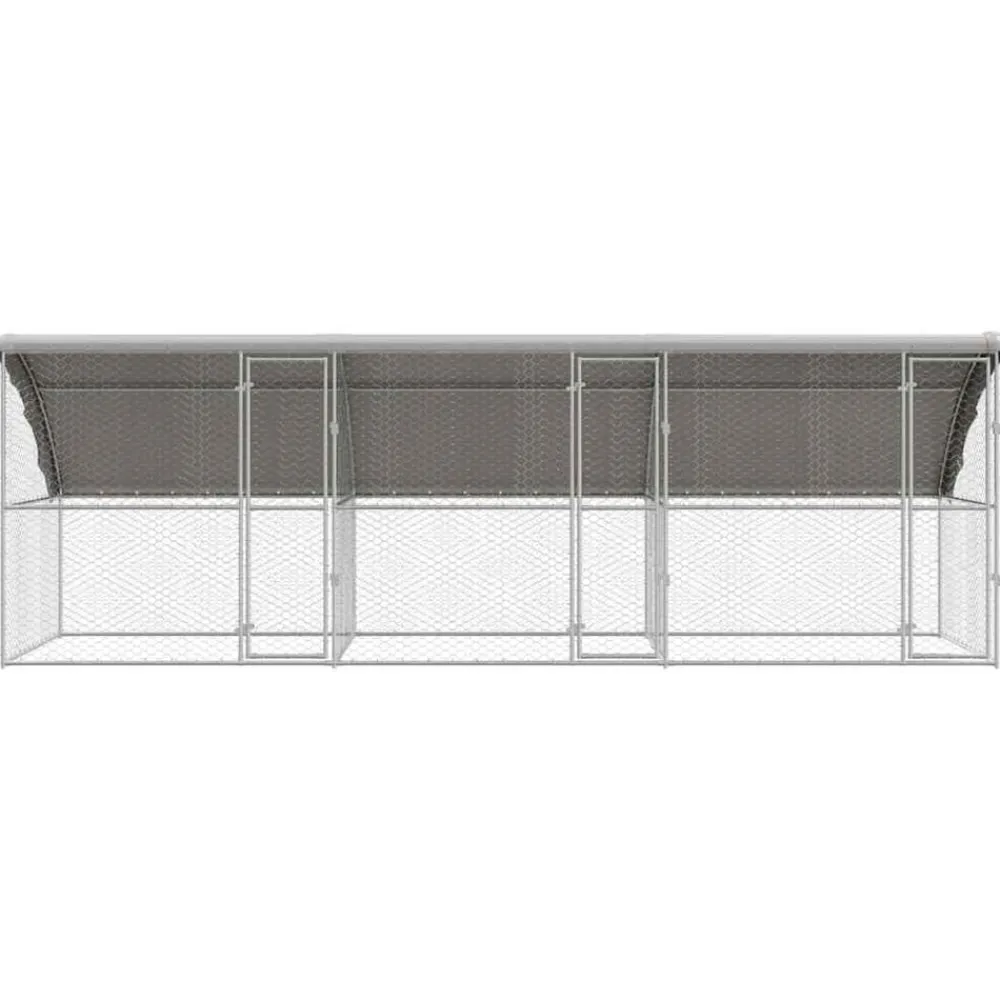 vidaXL Refugio para perros 3 pcs Plateado 6 x 2 x 2 m
