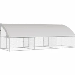 vidaXL Refugio para perros 3 pcs Plateado 6 x 2 x 2 m