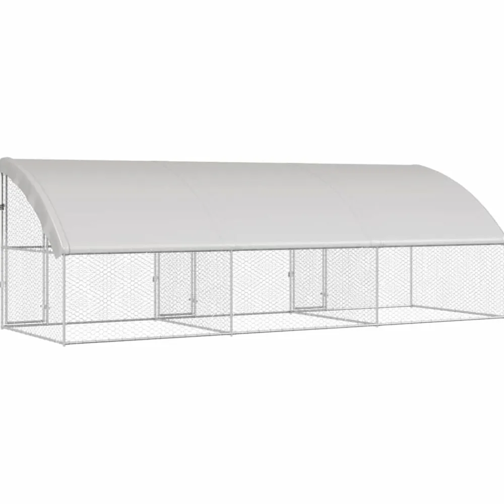 vidaXL Refugio para perros 3 pcs Plateado 6 x 2 x 2 m