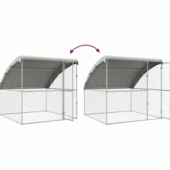 vidaXL Refugio para perros 3 pcs Plateado 6 x 2 x 2 m