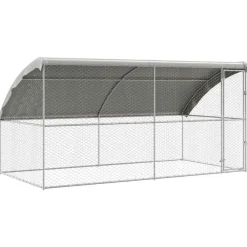 vidaXL Refugio para perros 2 pcs Plateado 4 x 2 x 2 m