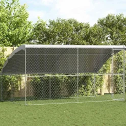 vidaXL Refugio para perros 2 pcs Plateado 4 x 2 x 2 m