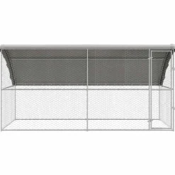 vidaXL Refugio para perros 2 pcs Plateado 4 x 2 x 2 m