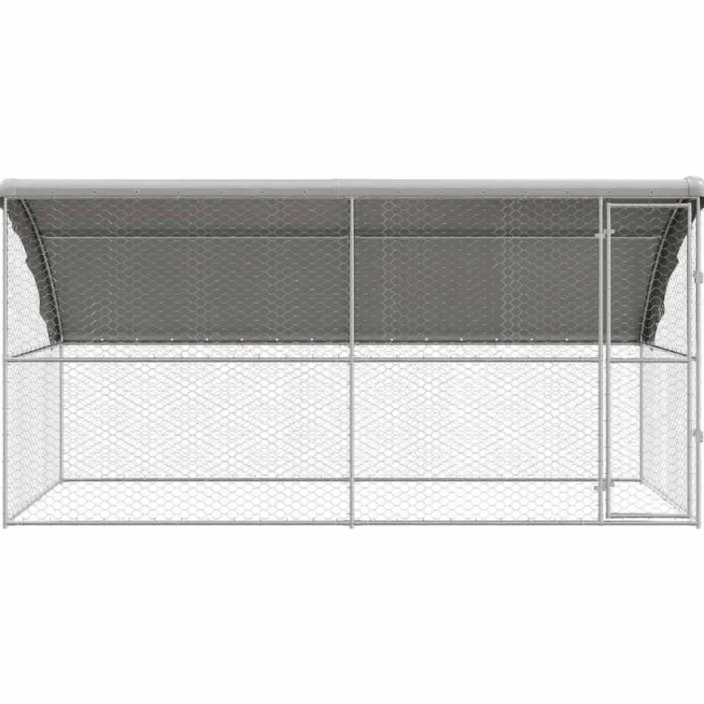 vidaXL Refugio para perros 2 pcs Plateado 4 x 2 x 2 m