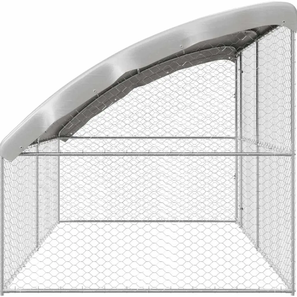 vidaXL Refugio para perros 2 pcs Plateado 4 x 2 x 2 m