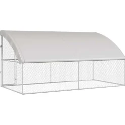 vidaXL Refugio para perros 2 pcs Plateado 4 x 2 x 2 m