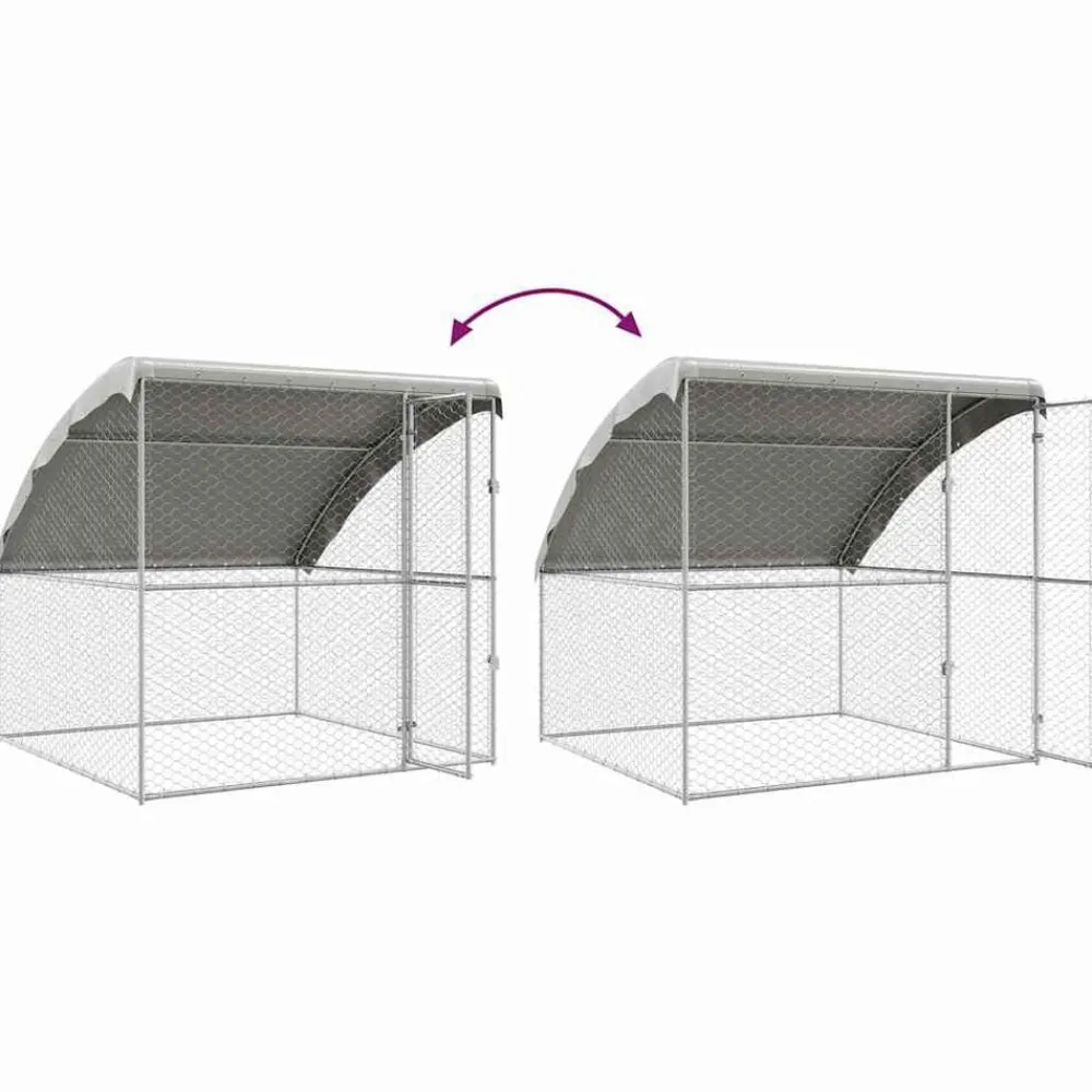 vidaXL Refugio para perros 2 pcs Plateado 4 x 2 x 2 m