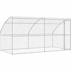 vidaXL Productos Para Mascotas-Refugio para perros 2 pcs Plateado 4 x 2 x 2 m