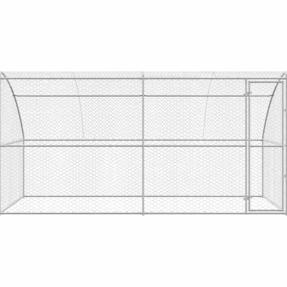 vidaXL Productos Para Mascotas-Refugio para perros 2 pcs Plateado 4 x 2 x 2 m
