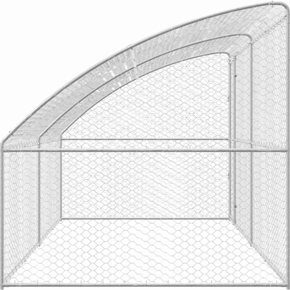 vidaXL Productos Para Mascotas-Refugio para perros 2 pcs Plateado 4 x 2 x 2 m