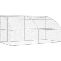 vidaXL Productos Para Mascotas-Refugio para perros 2 pcs Plateado 4 x 2 x 2 m