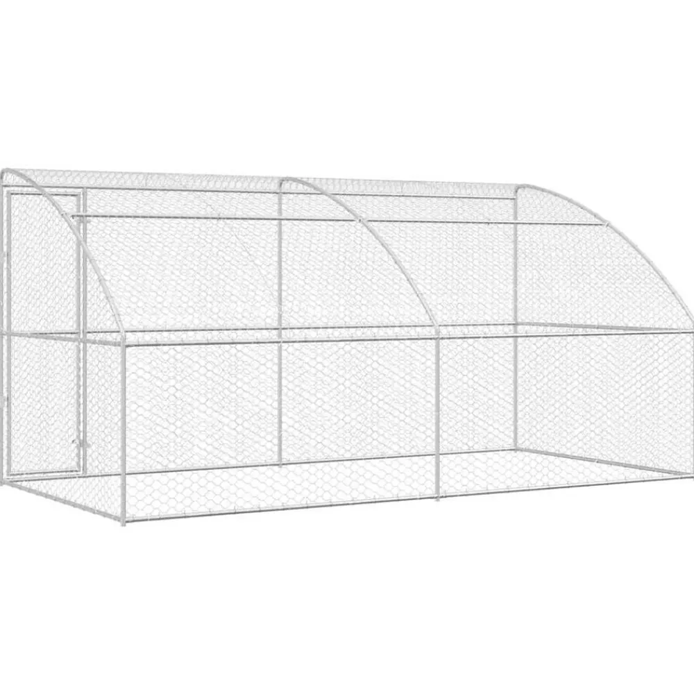 vidaXL Productos Para Mascotas-Refugio para perros 2 pcs Plateado 4 x 2 x 2 m