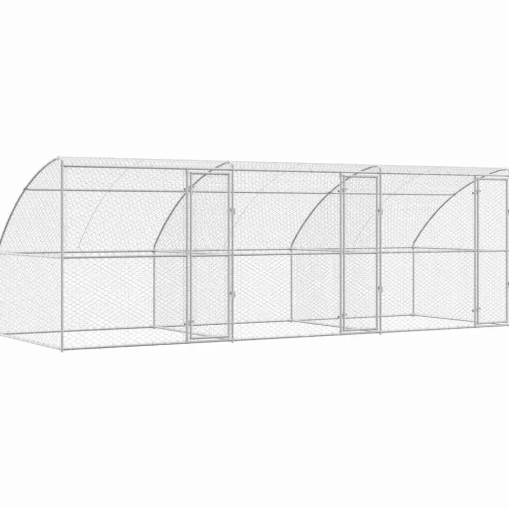 vidaXL Refugio para perros 3 pcs Plateado 6 x 2 x 2 m