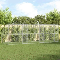 vidaXL Refugio para perros 3 pcs Plateado 6 x 2 x 2 m