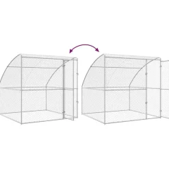 vidaXL Refugio para perros 3 pcs Plateado 6 x 2 x 2 m