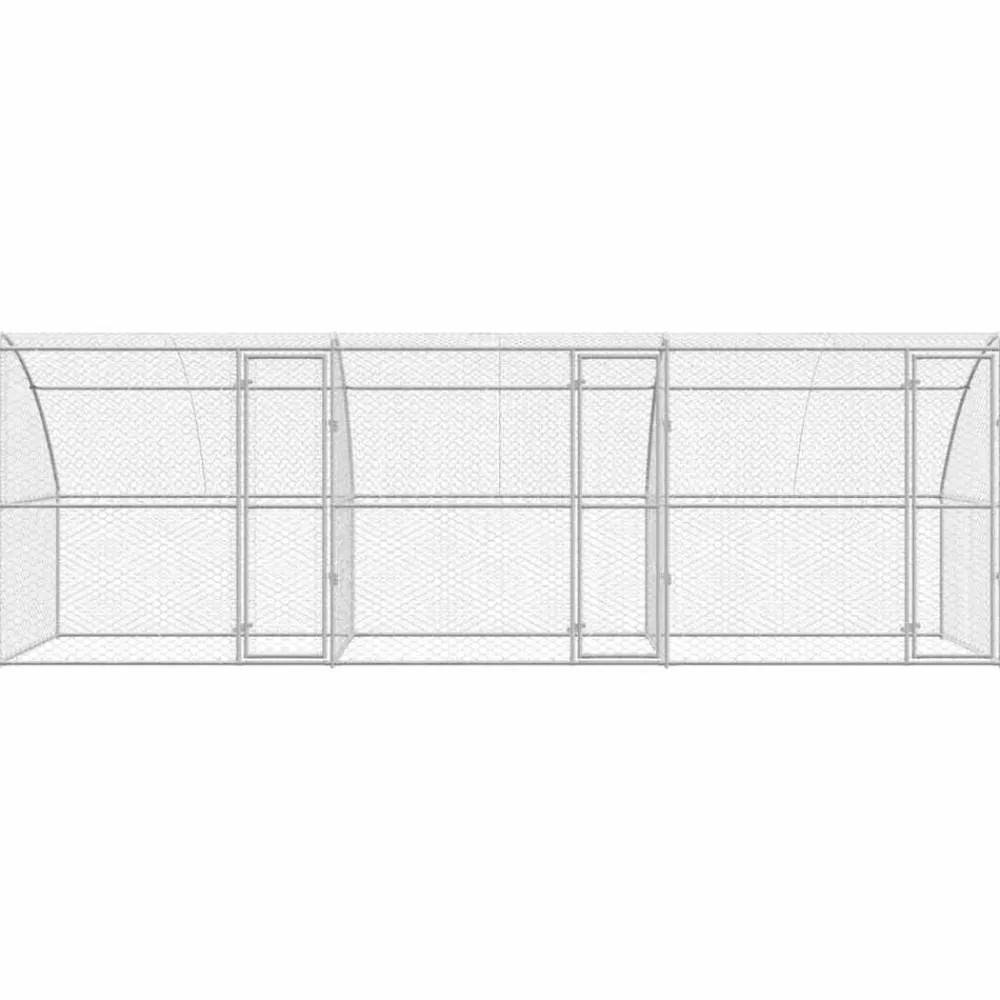 vidaXL Refugio para perros 3 pcs Plateado 6 x 2 x 2 m