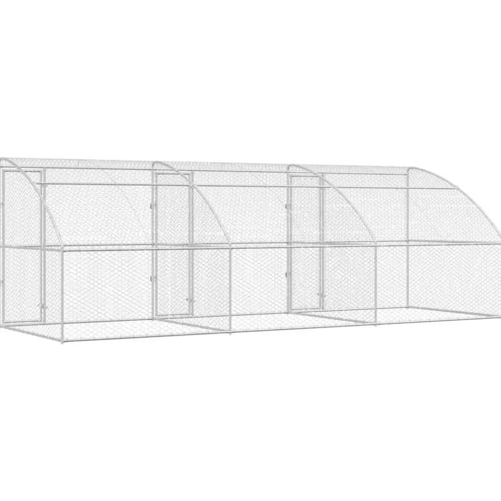 vidaXL Refugio para perros 3 pcs Plateado 6 x 2 x 2 m
