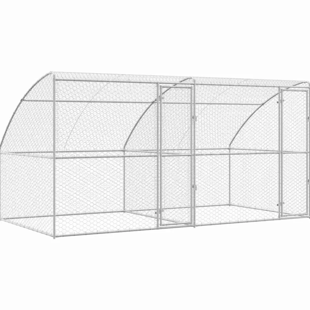 vidaXL Refugio para perros 2 pcs Plateado 4 x 2 x 2 m Hot