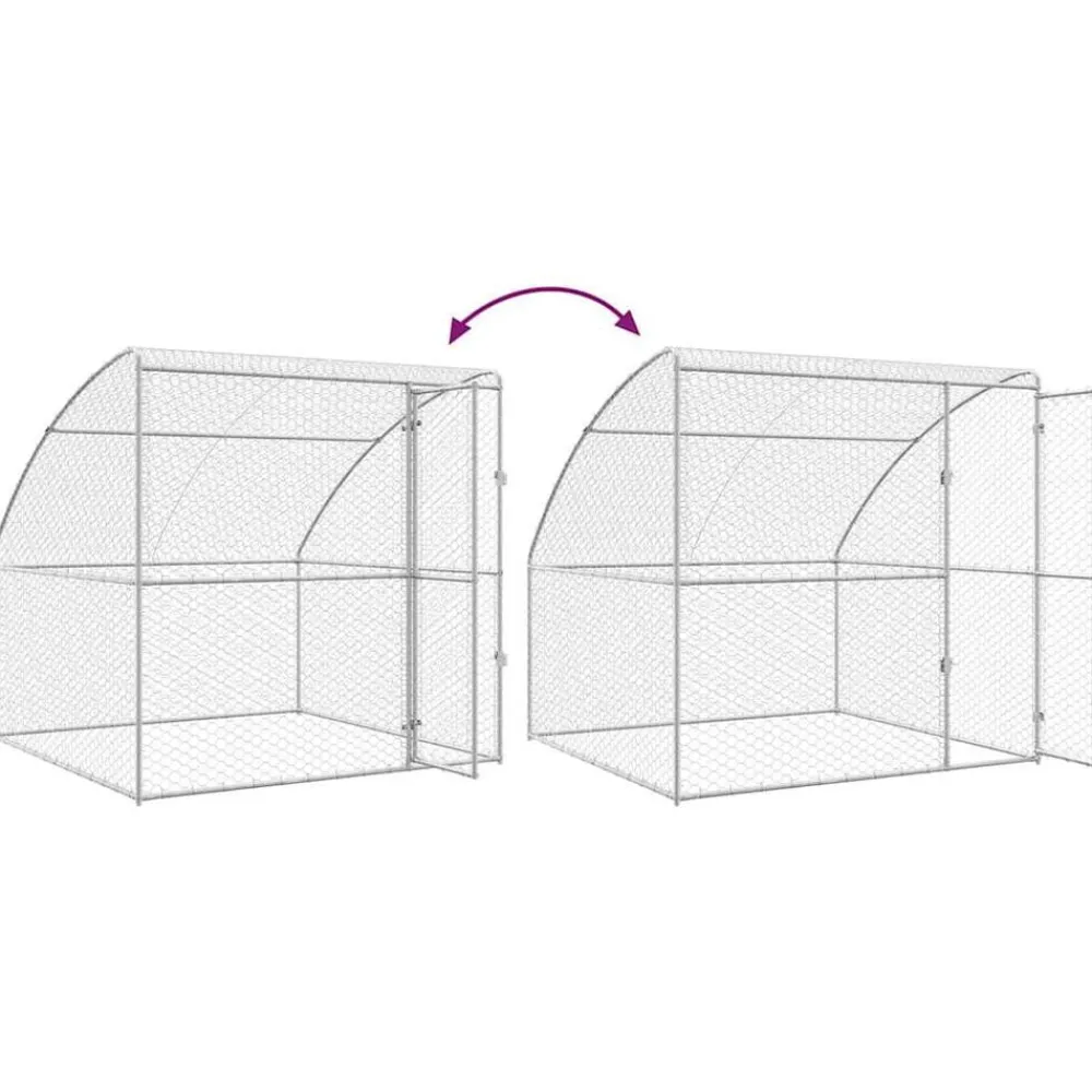 vidaXL Refugio para perros 2 pcs Plateado 4 x 2 x 2 m Hot
