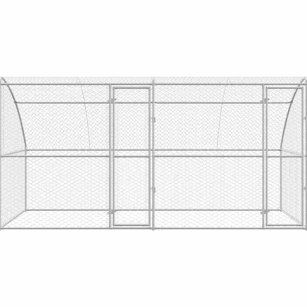vidaXL Refugio para perros 2 pcs Plateado 4 x 2 x 2 m Hot