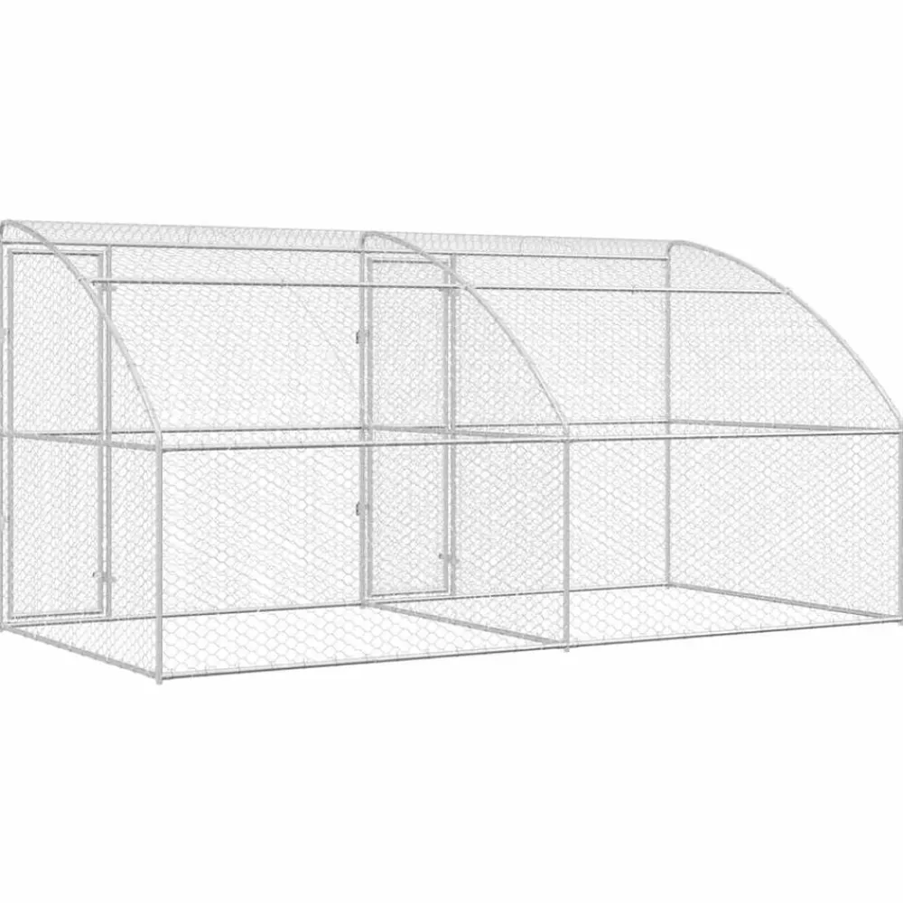 vidaXL Refugio para perros 2 pcs Plateado 4 x 2 x 2 m Hot