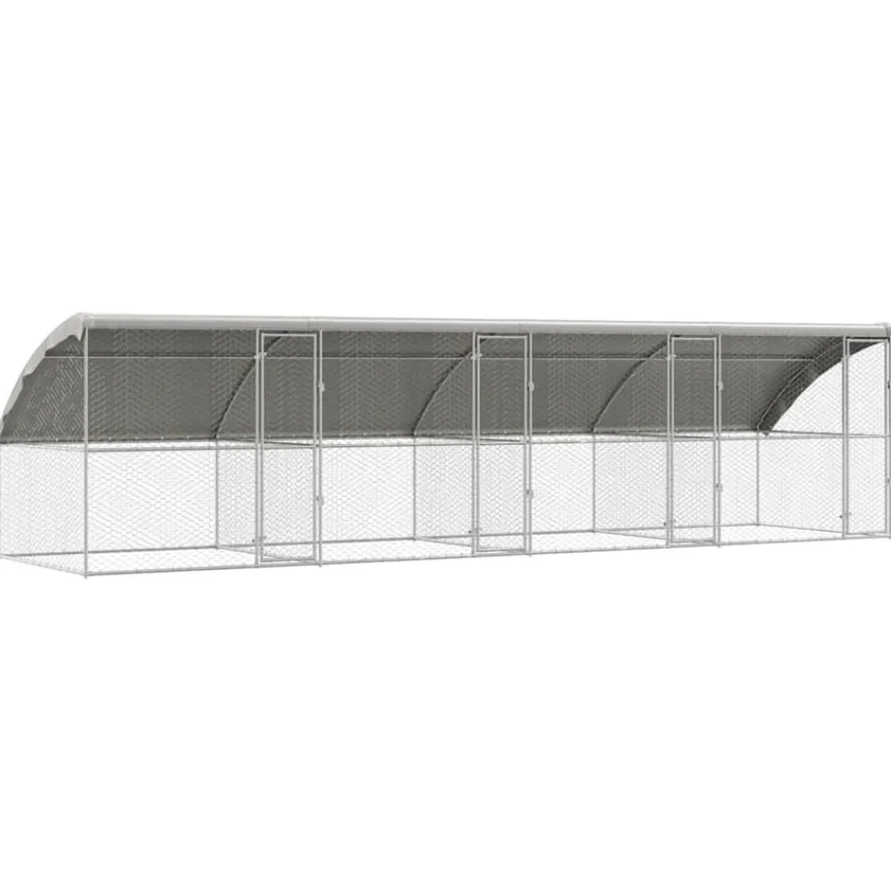vidaXL Productos Para Mascotas-Refugio para perros 4 pcs Plateado 8 x 2 x 2 m