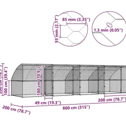 vidaXL Refugio para perros 4 pcs Plateado 8 x 2 x 2 m Sale