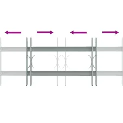vidaXL Reja de seguridad ajustable ventana con 2 barras 500-650 mm Outlet
