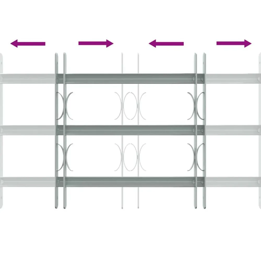 vidaXL Materiales De Construcción-Reja de seguridad ajustable ventana con 3 barras 500-650 mm