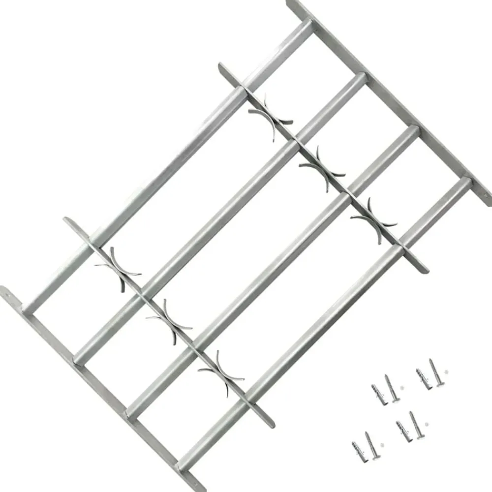 vidaXL Materiales De Construcción-Reja de seguridad ajustable ventana con 4 barras 500-650 mm