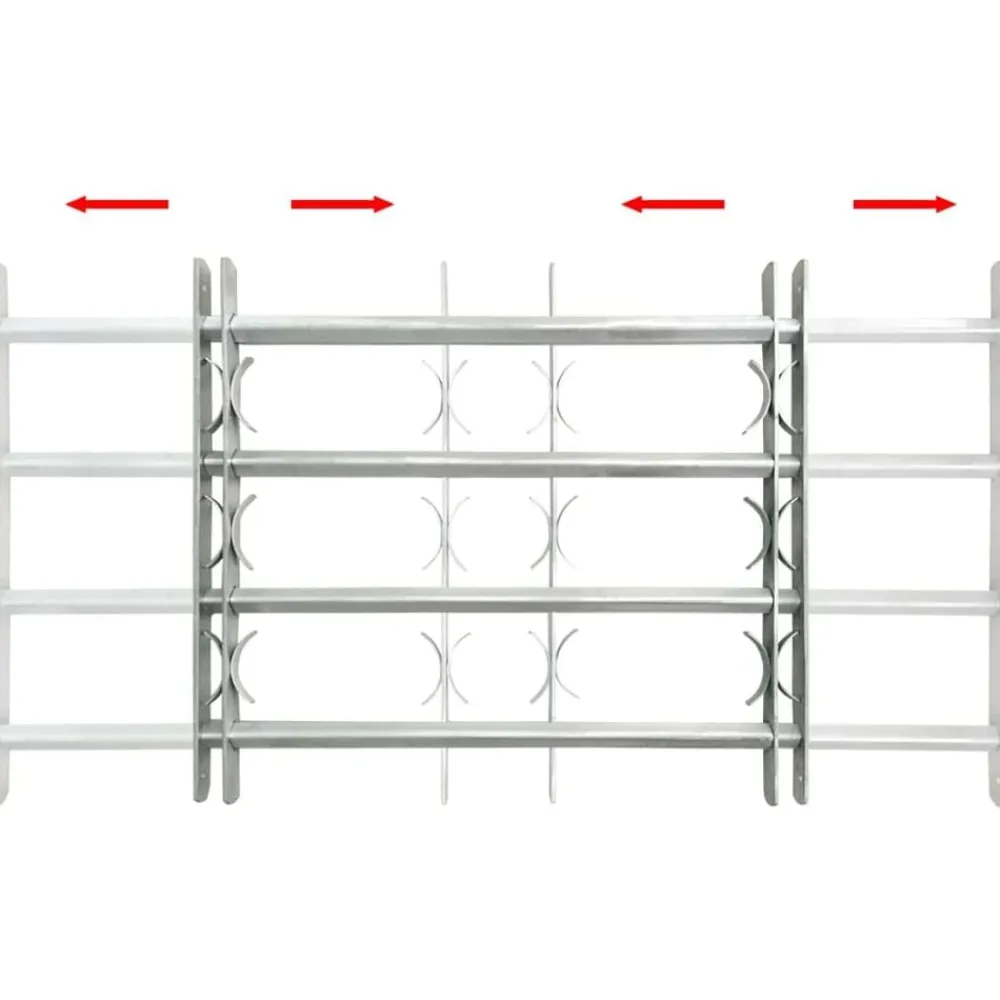 vidaXL Materiales De Construcción-Reja de seguridad ajustable ventana con 4 barras 500-650 mm