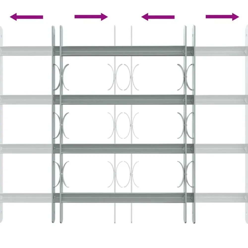 vidaXL Materiales De Construcción-Reja de seguridad ajustable ventana con 4 barras 500-650 mm