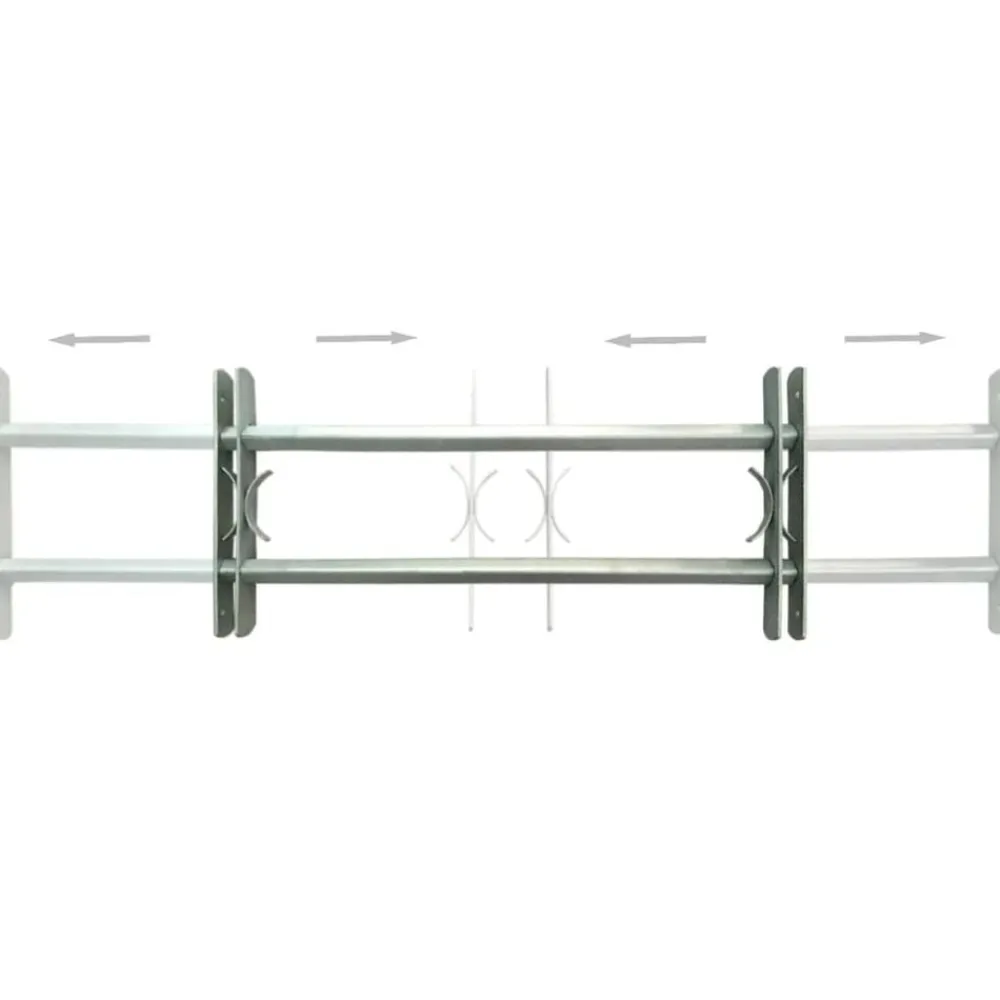 vidaXL Materiales De Construcción-Rejas de seguridad de ventana ajustables 2 uds 1000-1500 mm