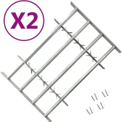 vidaXL Materiales De Construcción-Rejas de seguridad de ventana ajustables 2 uds 1000-1500 mm