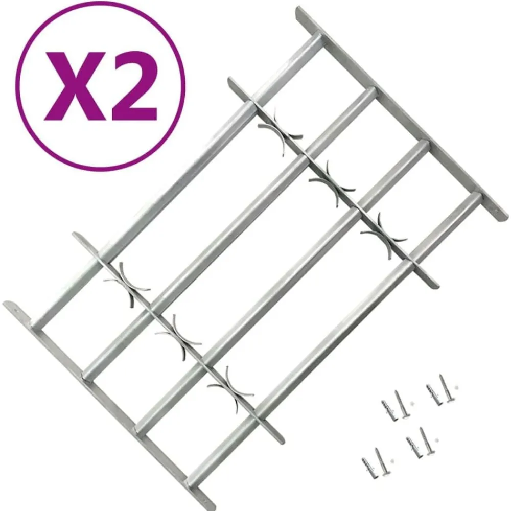 vidaXL Materiales De Construcción-Rejas de seguridad de ventana ajustables 2 uds 1000-1500 mm