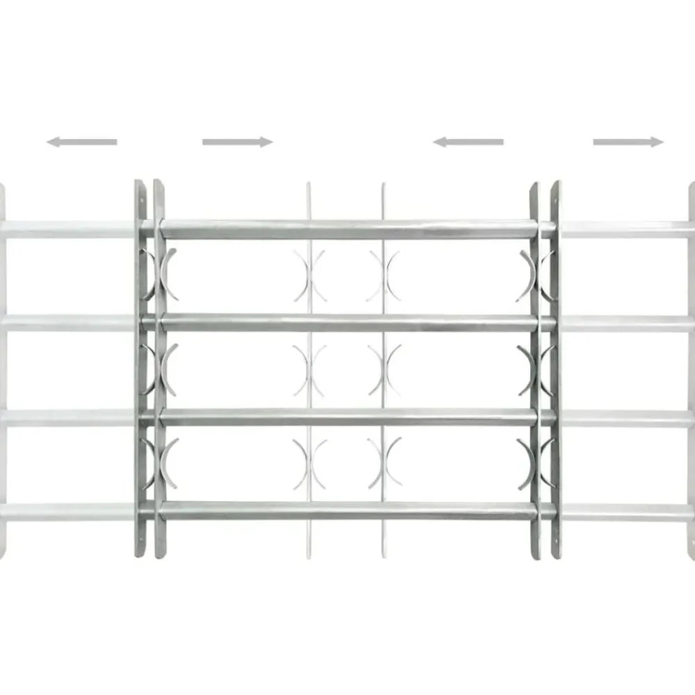 vidaXL Materiales De Construcción-Rejas de seguridad de ventana ajustables 2 uds 1000-1500 mm