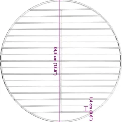 vidaXL Rejilla de parrilla BBQ redonda acero inoxidable 304 Ø34,5 cm Hot