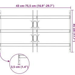 vidaXL Rejilla de Ventana Negro 75.5 x 45 cm Discount