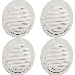 vidaXL Rejillas de ventilación de aire 4 pcs Plateado 80 mm Discount