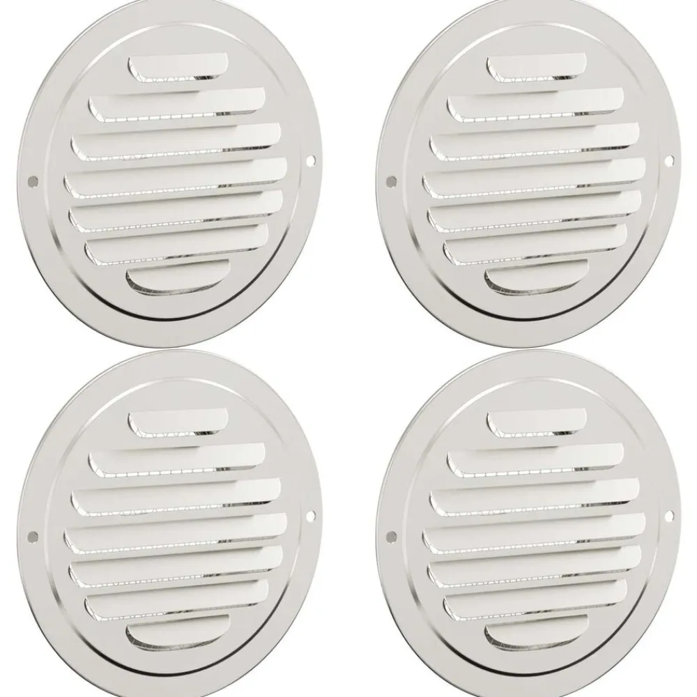 vidaXL Rejillas de ventilación de aire 4 pcs Plateado 80 mm Discount