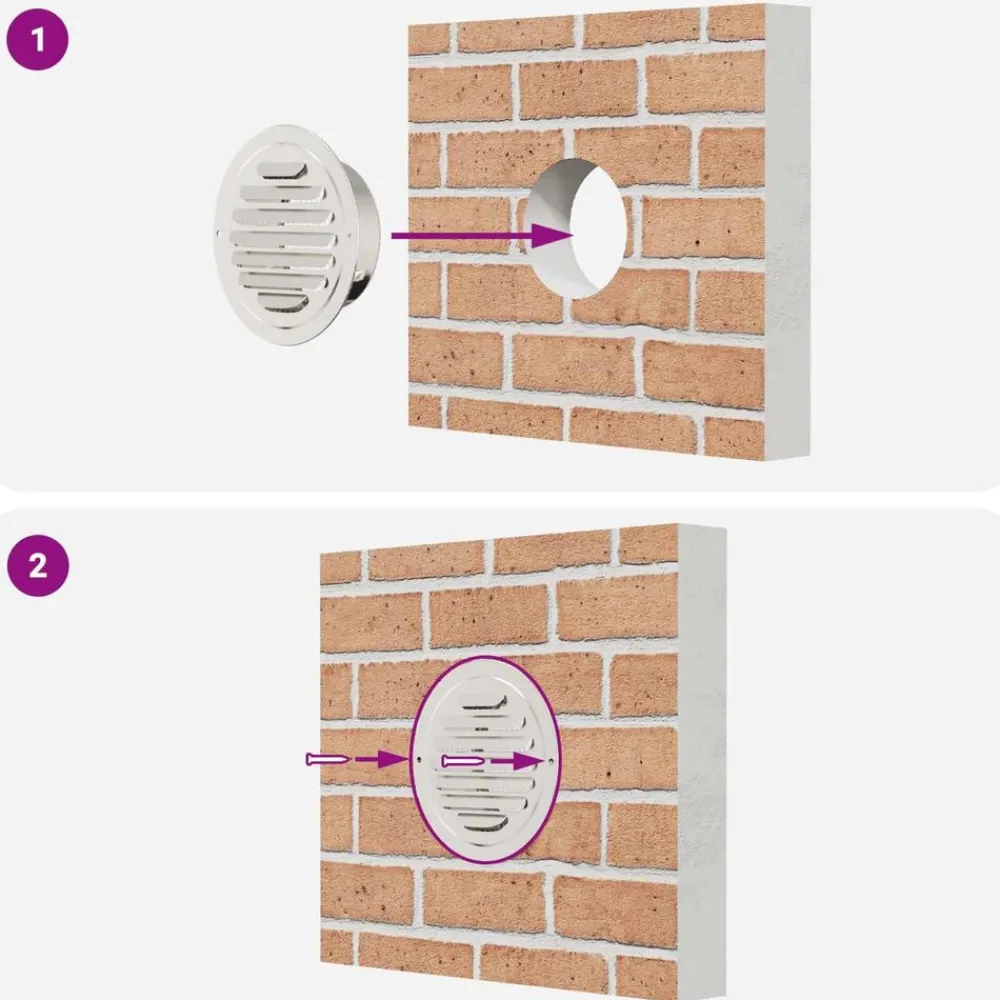 vidaXL Rejillas de ventilación de aire 4 pcs Plateado 80 mm Discount