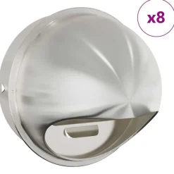 vidaXL Rejillas de ventilación de aire 8 pcs Plateado 200 mm Hot
