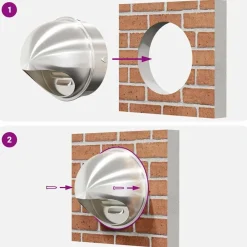 vidaXL Rejillas de ventilación de aire 8 pcs Plateado 200 mm Hot