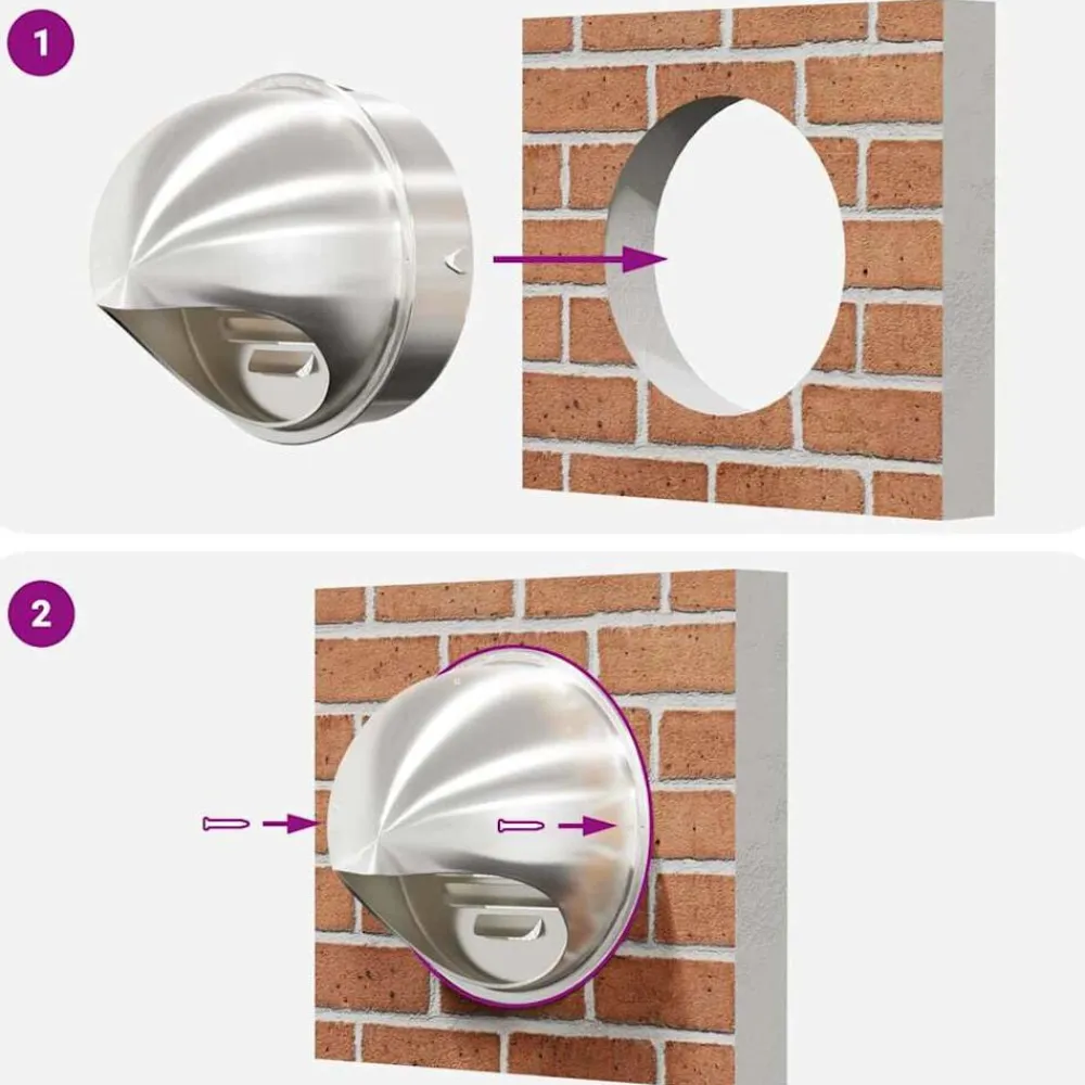vidaXL Rejillas de ventilación de aire 8 pcs Plateado 200 mm Hot
