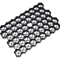 vidaXL Rejillas para césped 16 unidades plástico 60x40x3 cm Negro